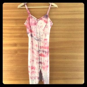 Vintage Hand dyed Lace Slip Pink Violet